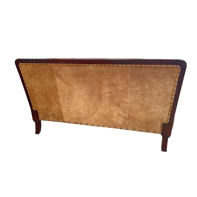 Campaign Ralph Lauren Simsbury Tufted Leather Settee For Sale - Image 3 of 5
