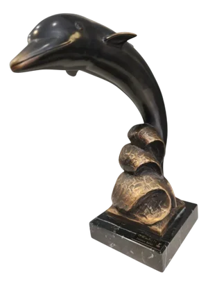 Bronze and Marble Dolphin by Francisco Ballart, 1990s