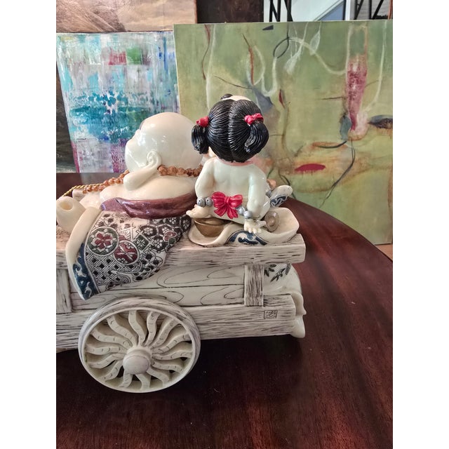 Mid Century Hollywood Glamour Sculpture Buddha Carriage For Sale - Image 14 of 16