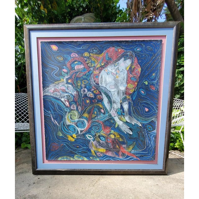 Yamin Young, Serigraph Signed & Numbered "Birth of a Mermaid" 226/275 Framed 1980s For Sale - Image 12 of 13