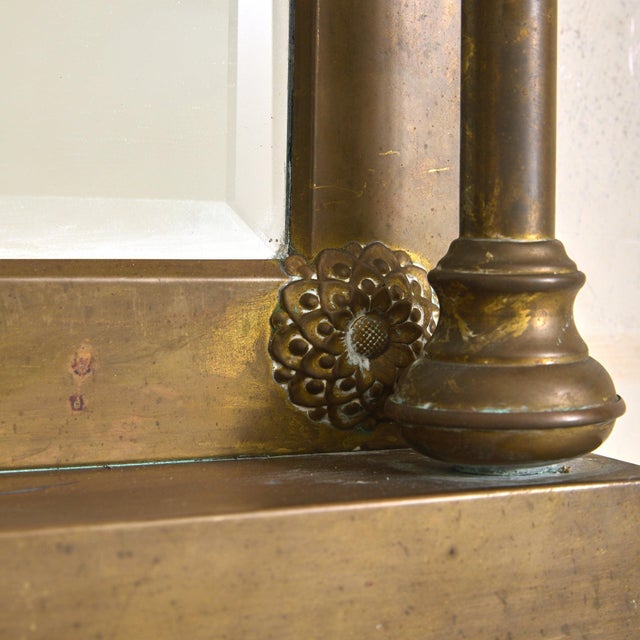 Vintage Italian Neoclassical Brass Wall Mirror For Sale In Chicago - Image 6 of 10