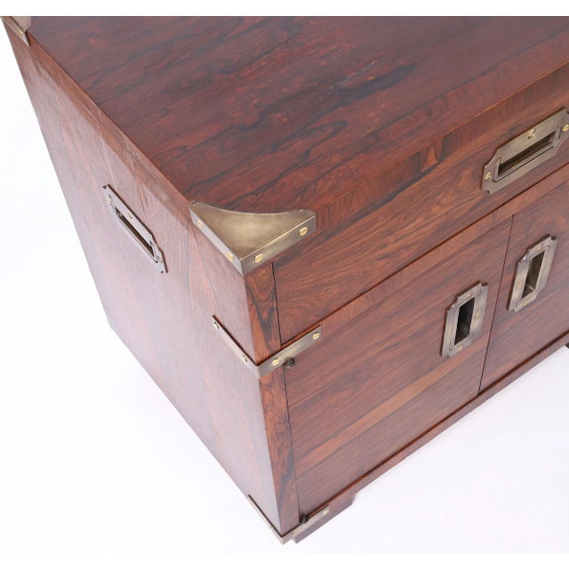 Mid Century Pair of Campaign Style Rosewood Stands For Sale In West Palm - Image 6 of 9