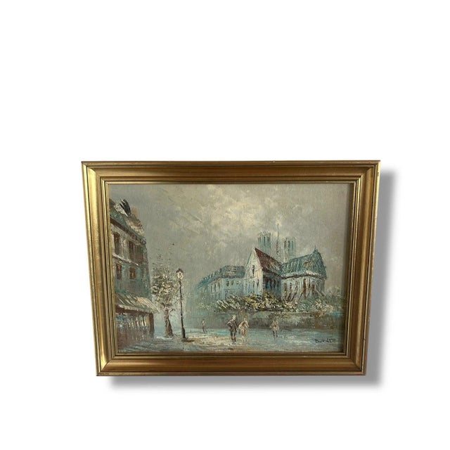 This vintage oil painting by Caroline Burnett brings the charm of 1930s Parisian artwork directly to your home. Featuring...
