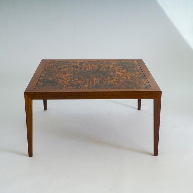 Mid-Century Modern Teak and Copper Coffee Table by Severin Hansen for Haslev Møbelsnedkeri, 1960s For Sale - Image 6 of 14