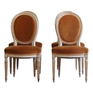 Vintage French Dining Room Chairs, 1920, Set of 4 For Sale