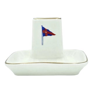 Vintage Exclusive New York Yacht Club Nyc Nautical Ashtray Match Holder Dish For Sale