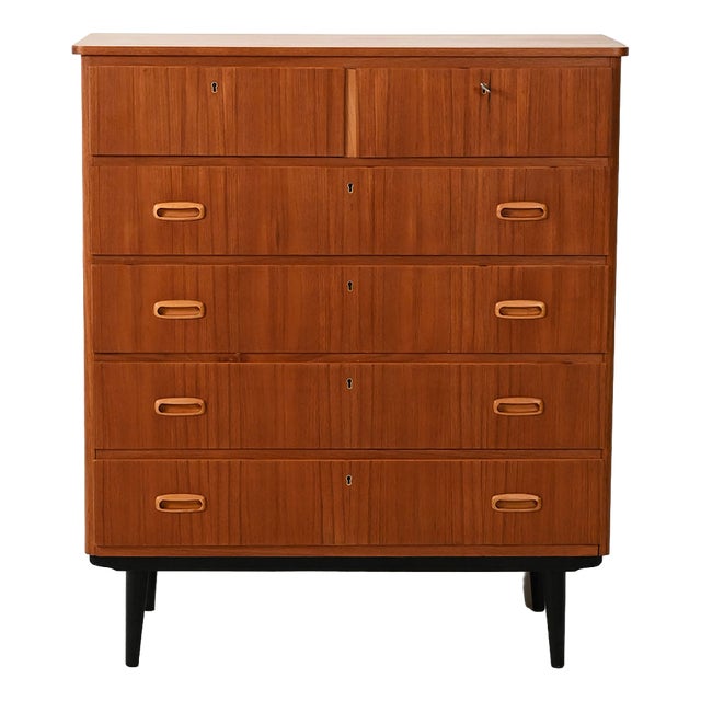 Vintage Scandinavian Chest of Drawers with Double Upper Drawer, 1960s For Sale