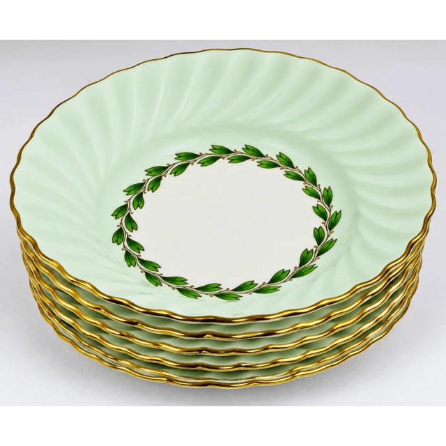 Green 1940s Minton England "Cheviot Green" S503 Fine Bone China Estate Dinnerware Set, Service for 12+ — 77 Pieces, For Sale - Image 8 of 10