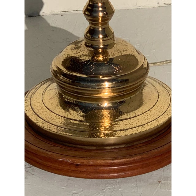 Brass 1960s Hollywood Regency Brass Floor Lamp with Shade For Sale - Image 8 of 14