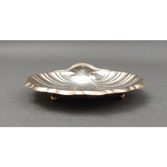 Mid-Century Modern Mid 20th Century Reed & Barton Sterling Silver Footed Scalloped Clam Shell Dish For Sale - Image 3 of 10