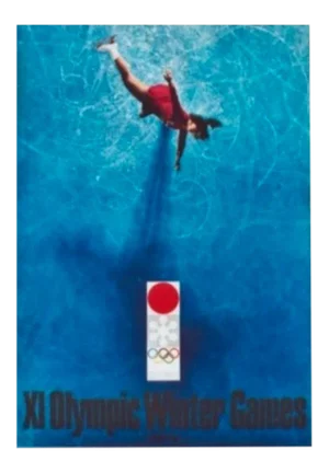 Original Vintage 1972 Sapporo Olympic Poster, Figure Skating