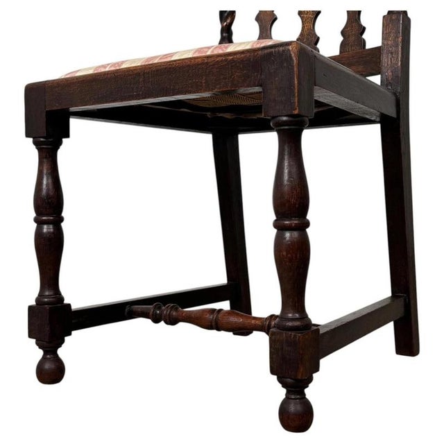 Antique 20th Century Barley Twist Oak Dining Chairs, Set of 4 For Sale - Image 6 of 8
