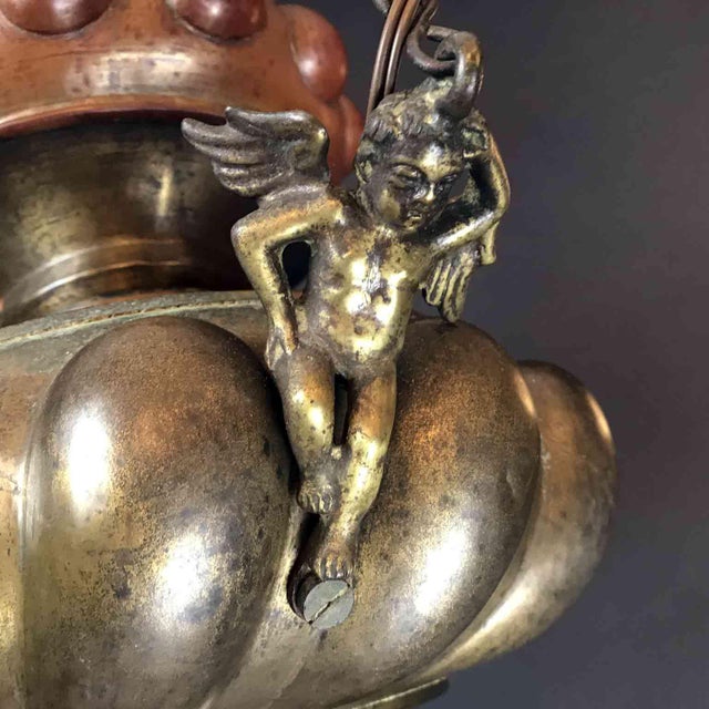 Metal Antique Embossed Copper Votive Lamp, 1890s For Sale - Image 7 of 10
