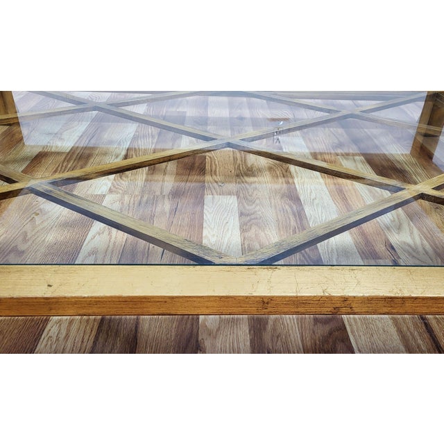 Vintage Italian Mid-Century Modern Gilt Wood & Glass Top Coffee Table For Sale In New York - Image 6 of 11