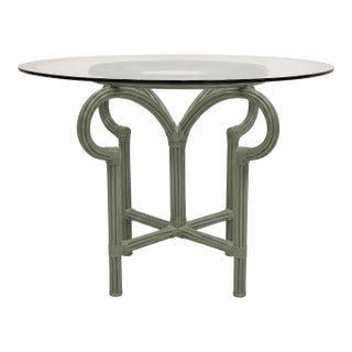 1970s Italian Organic Modern Crespi Style Pencil Bamboo Scrolling Loop Center Dining Table For Sale