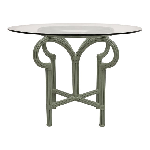 1970s Italian Organic Modern Crespi Style Pencil Bamboo Scrolling Loop Center Dining Table For Sale
