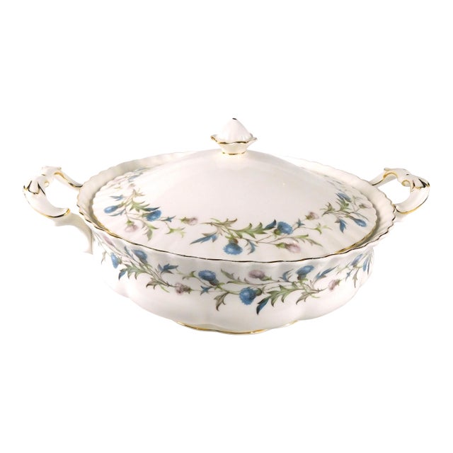 1980s Royal Albert Round Covered Vegetable Bowl in Brigadoon For Sale