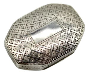 Early 19th Century Sterling Silver Georgian Octagonal Vinaigrette With Engraved Latticework