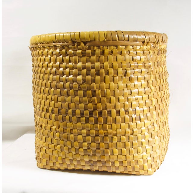 Wood 1970s Vintage Woven Basket For Sale - Image 7 of 7