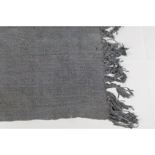 Turkish Anatolian Grey Vintage Hemp Kilim Rug For Sale - Image 3 of 9