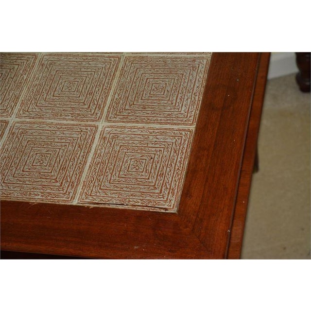 Mid 20th Century Mid-Century Tile Top Two Tier Table For Sale - Image 5 of 5