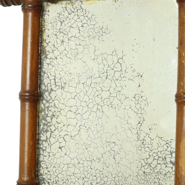 Antique Faux Bamboo Wooden Mirror, France, 1890s For Sale - Image 13 of 14