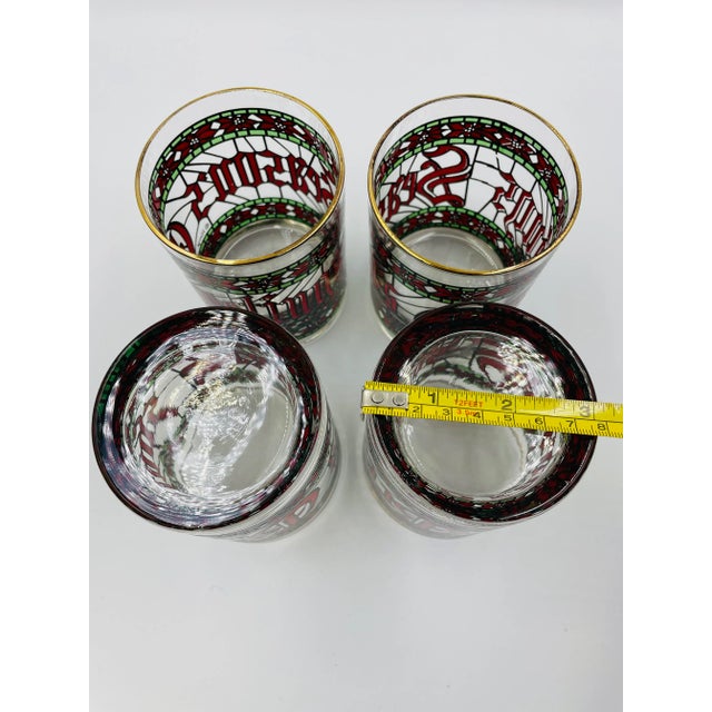 Vintage Mid Century Houze “Seasons Greetings” Lowball Glasses - Set of 4 For Sale - Image 10 of 11