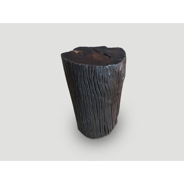 2010s Andrianna Shamaris Sculptural Ulin Wood Side Table For Sale - Image 5 of 6
