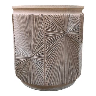 Large Vintage Robert Maxwell David Cressey Earthgender Sunburst Ceramic Planter For Sale