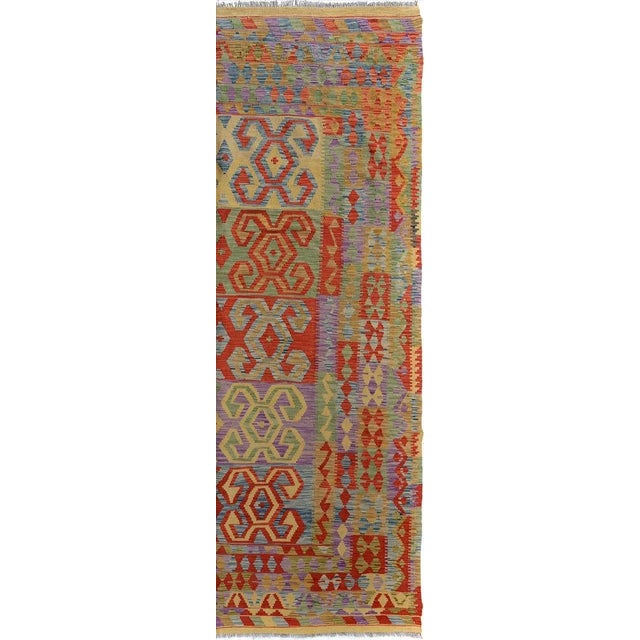 1980s Kilim Blue Tan Wool Rug - 6'8" X 9'3" For Sale In New York - Image 6 of 8