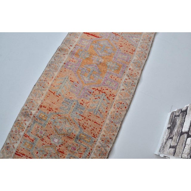 Textile Antique Decorative Oushak Wool Runner Rug For Sale - Image 7 of 10