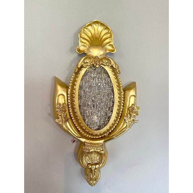 Add refined French elegance to your interior with this beautiful pair of vintage Louis XVI-style wall sconces, crafted in...