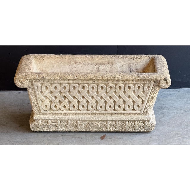 Cotswold Studio Celtic Knot Stone Planters or Troughs - Individually Priced For Sale - Image 9 of 11
