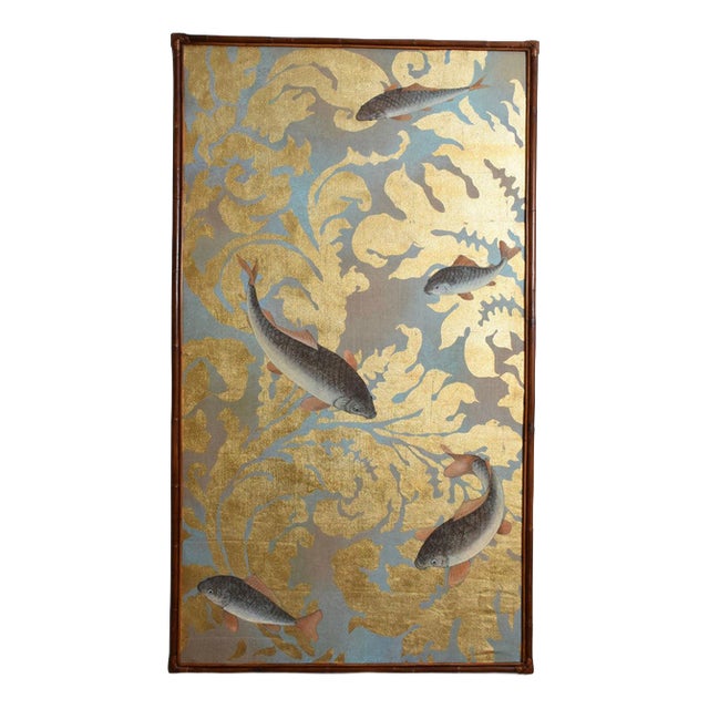 Fishes and Foliage Print on Canvas, 1970s For Sale