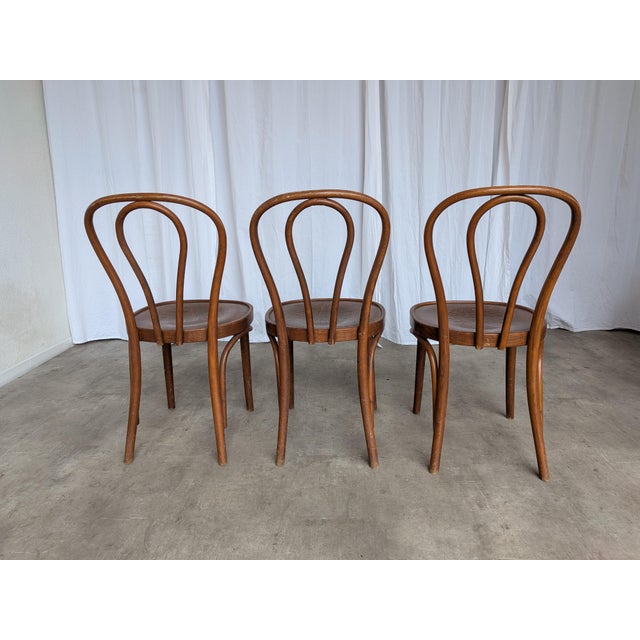1970s Vintage Carved Bentwood Farmhouse Dining Chairs, 1970s, Set of 3 For Sale - Image 5 of 18