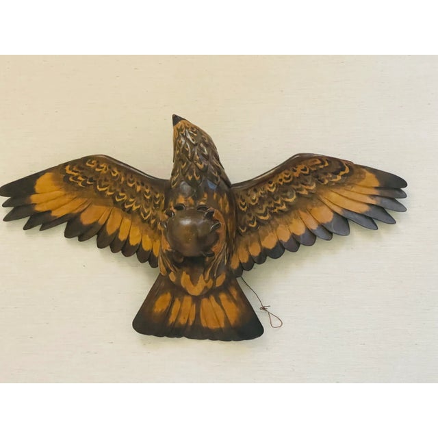 American American Eagle Carved Wood Sculpture For Sale - Image 3 of 7