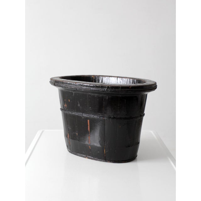 Antique Chinese Primitive Coopered Wood Basin For Sale - Image 6 of 14