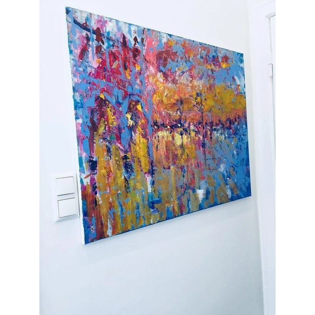 M. Franke, Mid-Century Abstract Artwork, Canvas For Sale - Image 8 of 9