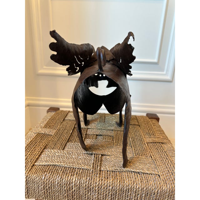 Vintage Brutalist Metal Winged Pig Garden Sculpture For Sale In Los Angeles - Image 6 of 13