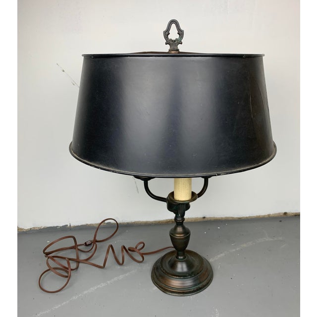 Traditional Vintage 3 Candle French Empire-Style Brass Bouillotte Desk Lamp For Sale - Image 3 of 11