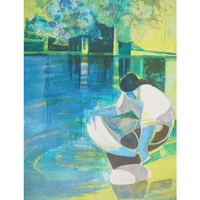 Camille HILAIRE (1916-2004) The Washerwoman, 1975 Original color lithograph Signed in pencil On Japanese paper, 30 x 40 cm...