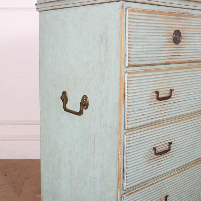 White Swedish Fluted Drawer Front Commode For Sale - Image 8 of 11
