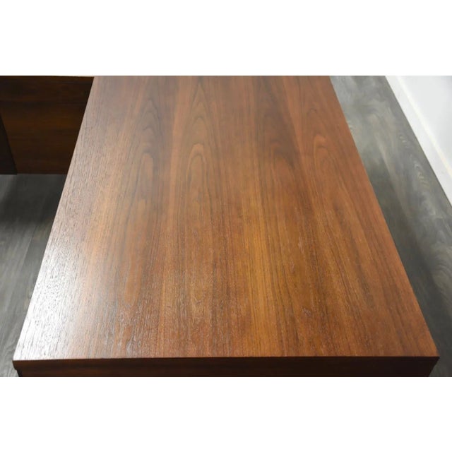 Harvey Probber Walnut & Chrome L Shaped Desk For Sale In Boston - Image 6 of 13