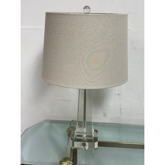 Glass Tapered Column Table Lamp For Sale In San Francisco - Image 6 of 12