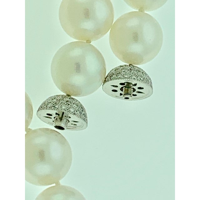 Modern Paul Morelli Flawless South Sea Pearl & 4 Ct Diamond Strand Opera Necklace 36 " For Sale - Image 3 of 8