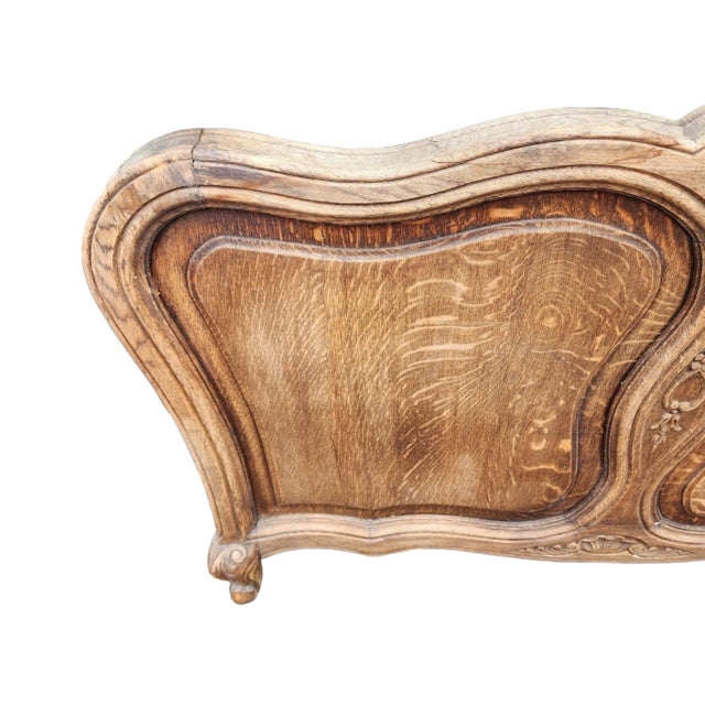 Antique Quartersawn Tiger Oak Victorian Louis XIV Style French Twin