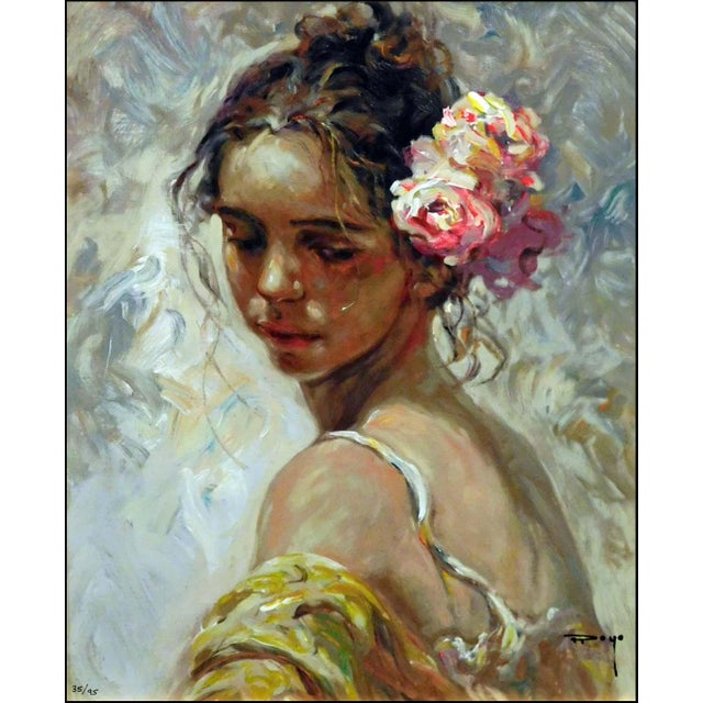 "La Perla" Original limited edition serigraph on board by Royo This piece is hand signed and numbered by the artist Image...