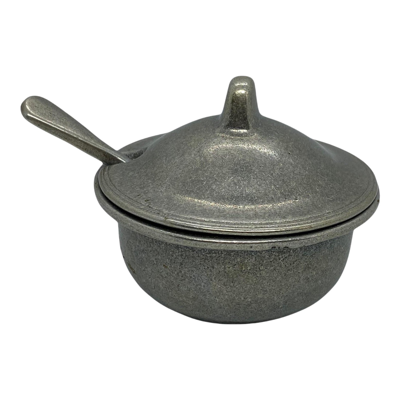 Vintage Carson Statesmetal Pewter Lidded Sugar Bowl With Serving Spoon