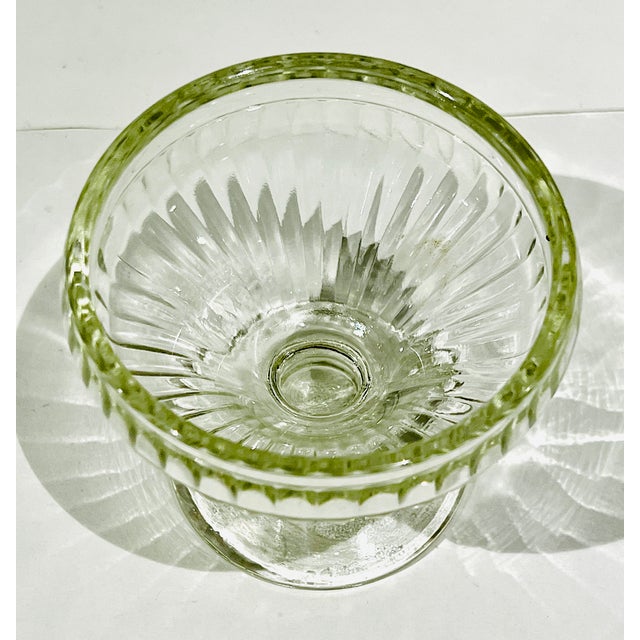 Jeannette Glass Vintage Jeannette Glass Ribbed Sherbet Cups Set of 4 Tapas For Sale - Image 4 of 6