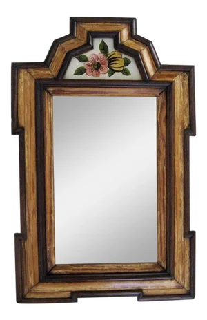 Petit Courting Mirror with Reverse Painted Panel c1800